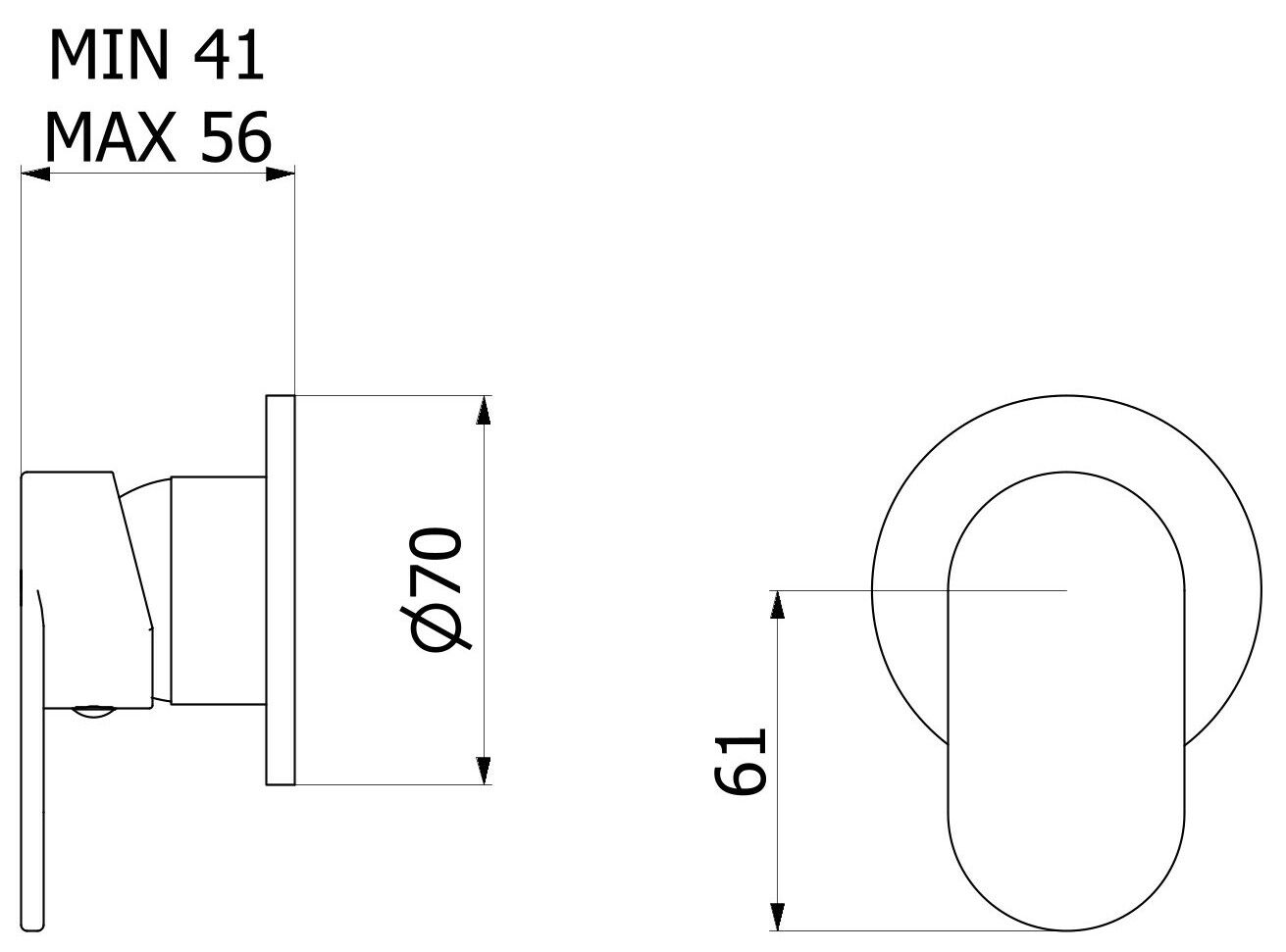 Односторонний настенный смеситель IB Superbox ARCH-00102960 - Вид №2