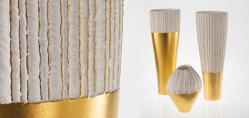 Fos Ceramiche Фарфоровая ваза Antithesis oro e platino Pft-2001, b-2003 - Вид №1