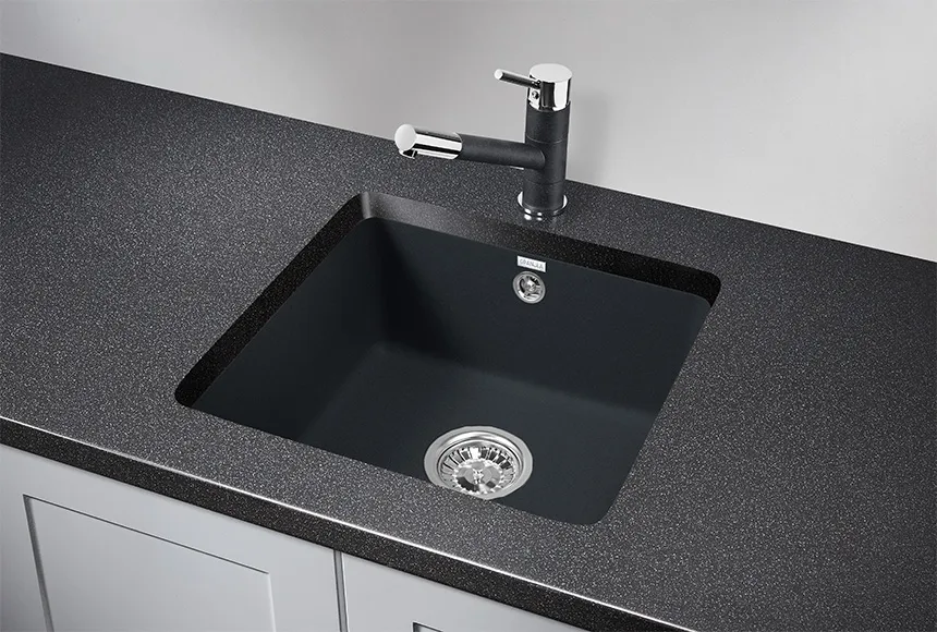 3601, ШВАРЦ (чёрный металлик), кухонная мойка, кварц GRANULA 3601-ST81