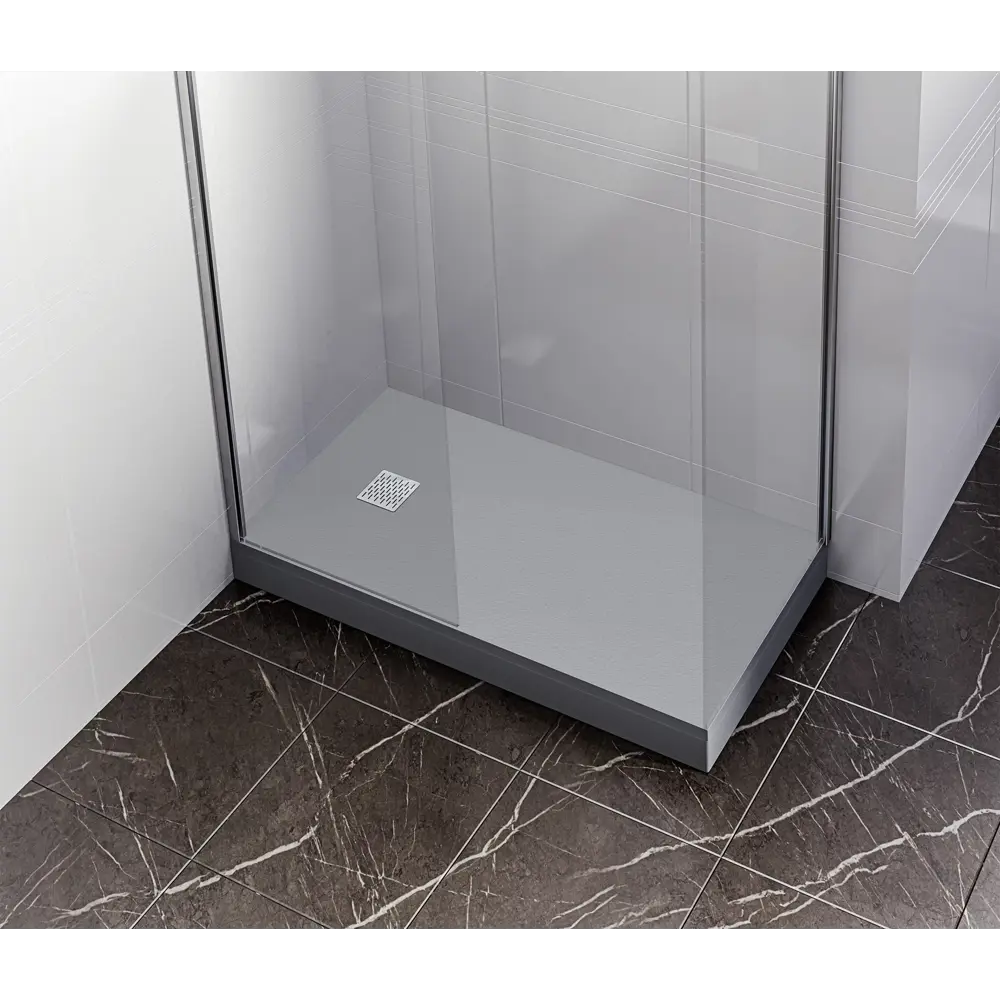 Душевой поддон Keram литьевой мрамор 120x80 см цвет грей Santreyd Essentia STLM-2190862 - Вид №4