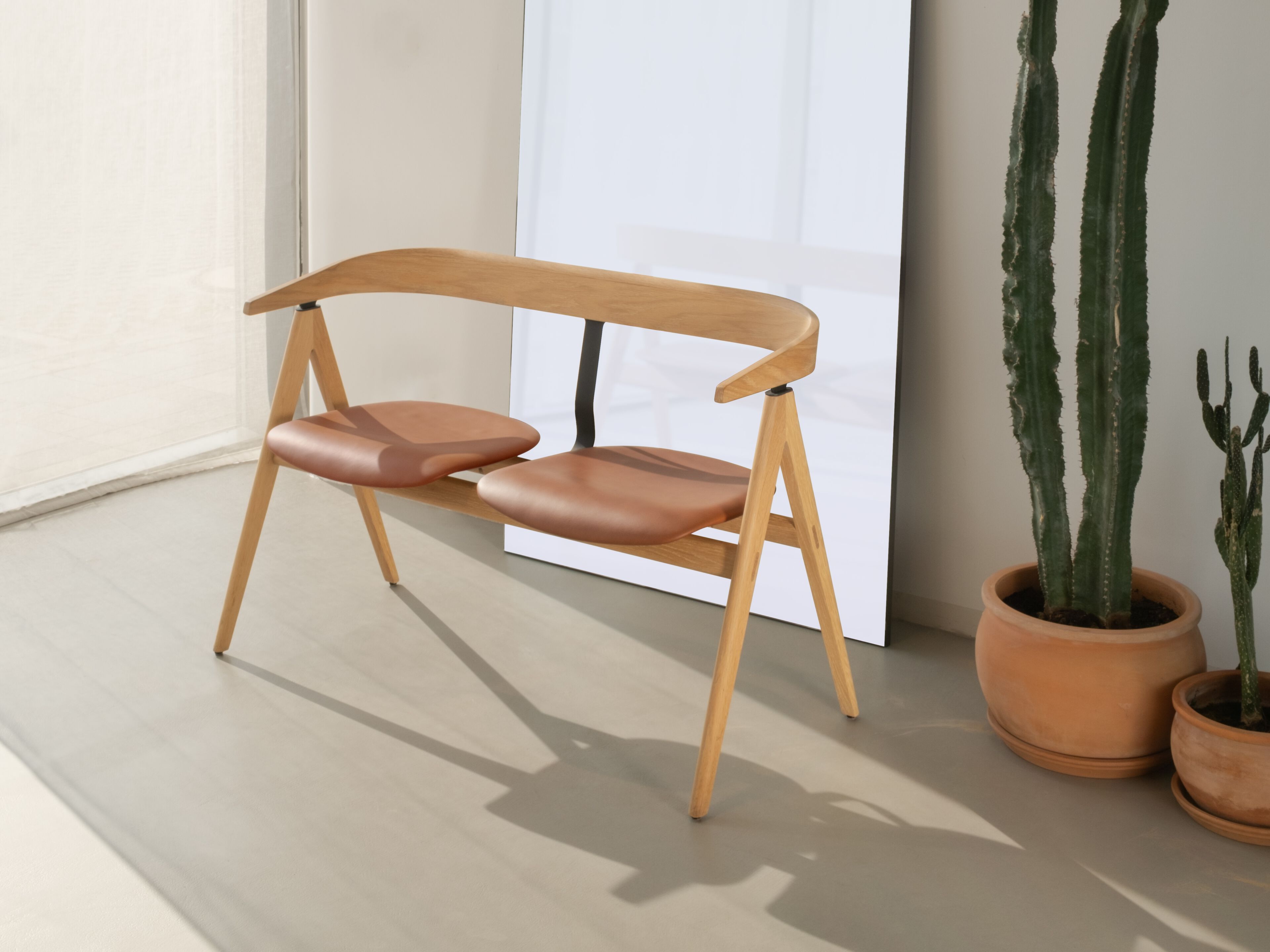 Кожаная мягкая скамья со спинкой Gazzda Ava ARCH-00114690 - Вид №4