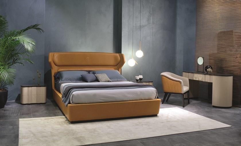 Carpanelli Кровать двуспальная в коже с высоким изголовьем Mistral Le30 - Вид №2