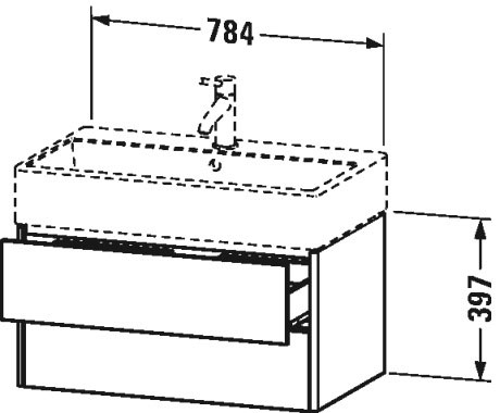 XS419502222 XSquare Тумбочка подвесная Белый глянцевый декор Duravit - Вид №1