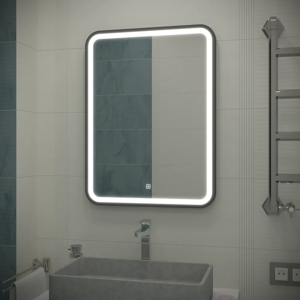 Зеркало Santreyd Simple Gray с LED-подсветкой 60x80 см 82504948