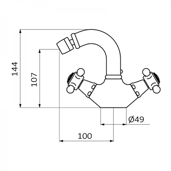 216199 PREMIUM Старый латунный 1866 моноблочный биде Старая Латунь GRB MIXERS  - Вид №1