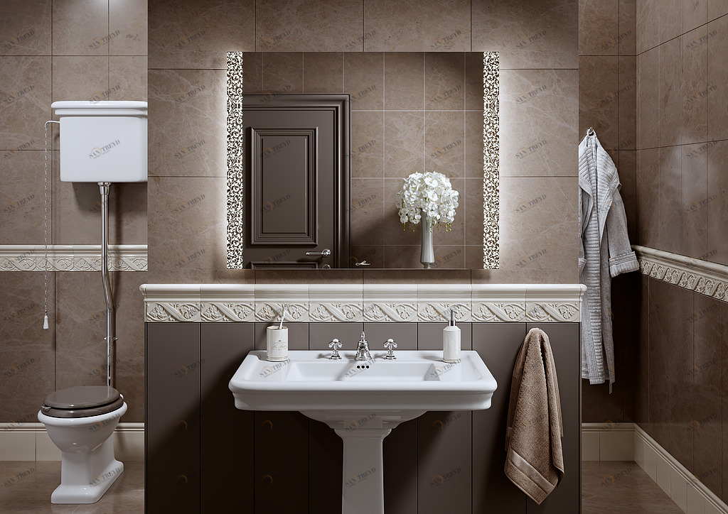 Зеркало настенное с подсветкой 80х80 см белое Delveto ALAVANN DELVETO 303962 Белый;зеркальный 