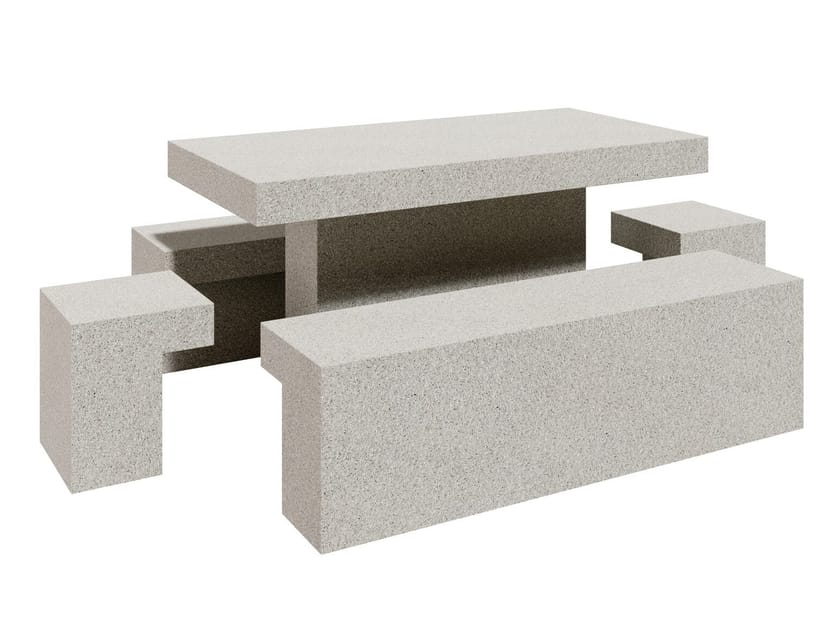 Бетонный стол для пикника со встроенными скамейками amop Vouga Rio ARCH-00089972