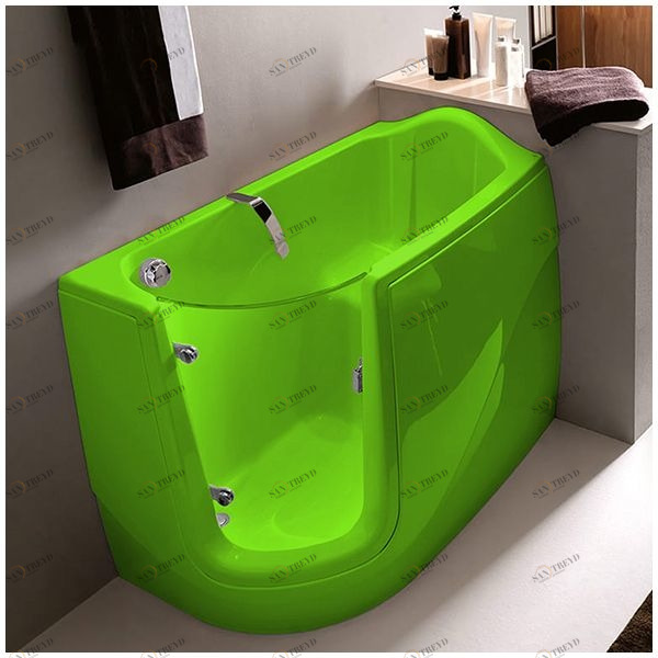 Ванна GRUPPO TREESSE GEN-X V3311-DX-S угловая сидячая с дверью правосторонняя салатовая VTLV3311DXS