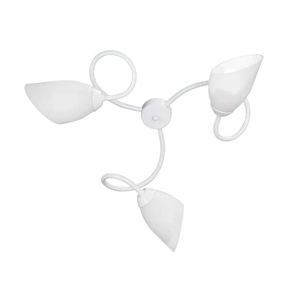 Люстра потолочная Vitaluce Кэтти 3 лампы 9м² Е14 цвет белый глянцевая STLM-2013569