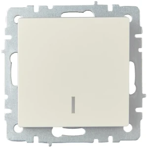 Переключатель встраиваемый проходной IEK Brite 1 клавиша с подсветкой цвет бежевый