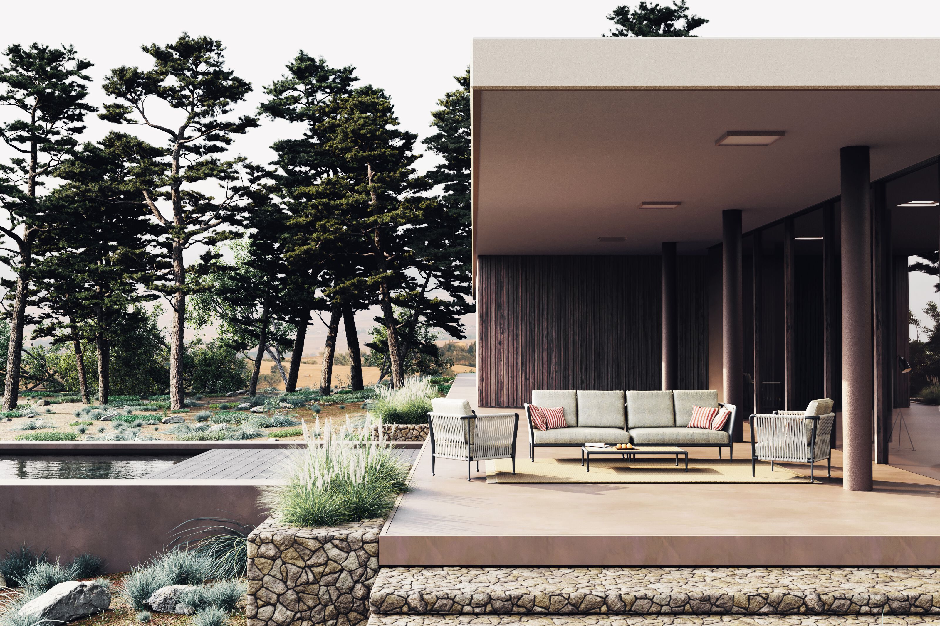 Алюминиевый и ТИК прямоугольный низкий журнальный столик Unopiù Treble ARCH-00097840 - Вид №3