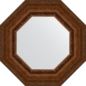 BY 3859 Зеркало в багетной раме - состаренная бронза с орнаментом 120 mm EVOFORM Octagon
