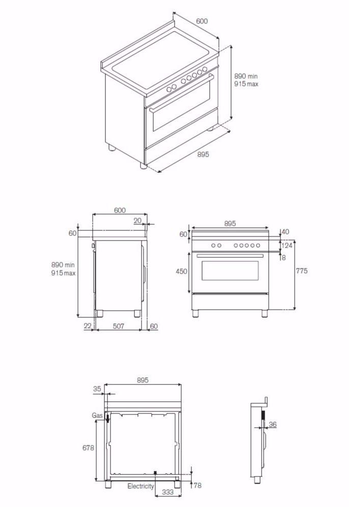Bertazzoni Профессиональная отдельно стоящая кухня Professional Pro90 6 mfe s - Вид №7