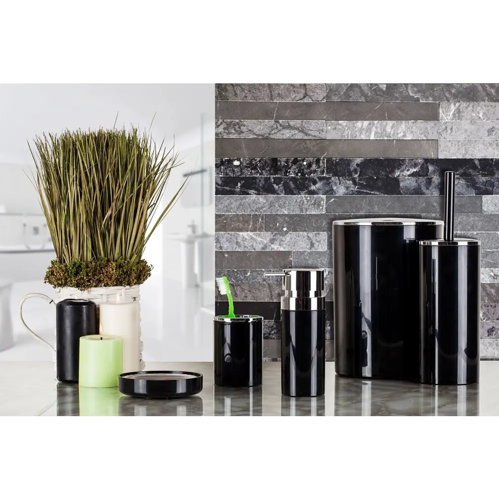 Стакан для зубных щёток настольный Lenox цвет чёрный PRIMANOVA STLM-2032480 - Вид №1