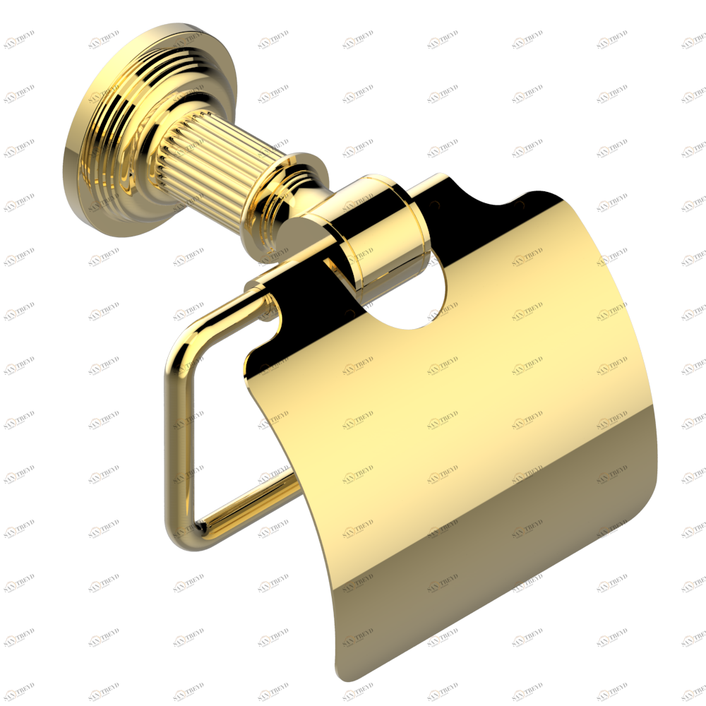 U9N-538AC Бумагодержатель с крышкой настенный Thg-paris Grand central с ручками-рукоятками с чёрным ониксом Золото U9N-538AC CAT.F