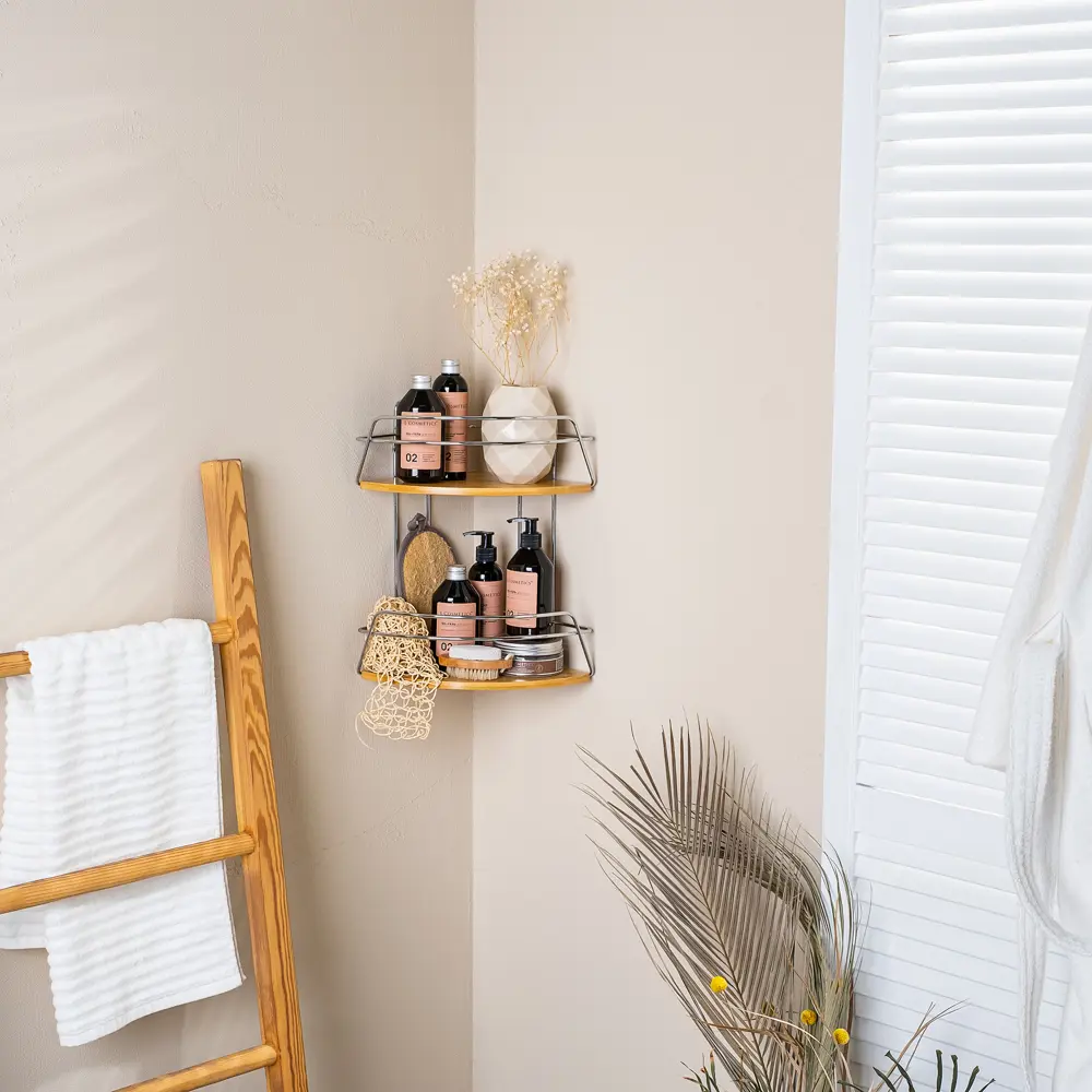 Полка угловая Модулус 22х22х37.4 см, цвет хром Santreyd Модулус Бамбук STLM-2035866 - Вид №4