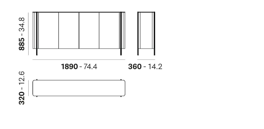 Деревянный шкаф с распашными дверями Pedrali BLUME SIDEBOARD ARCH-00139483 - Вид №4