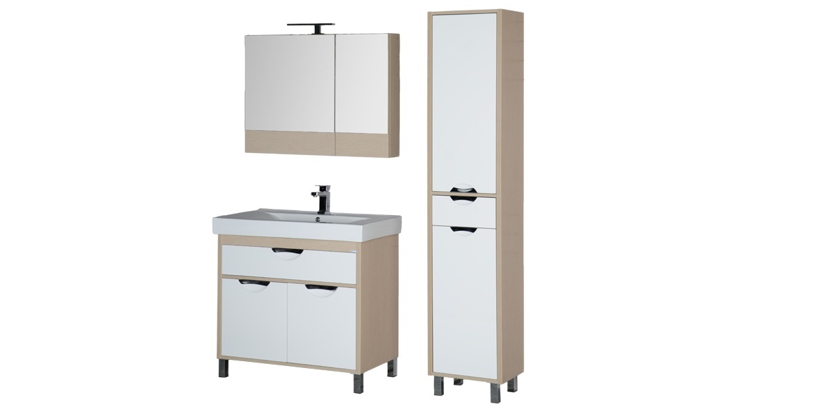 Комплект мебели Aquanet Гретта 90 светлый дуб (камерино) 00172721 - Вид №1