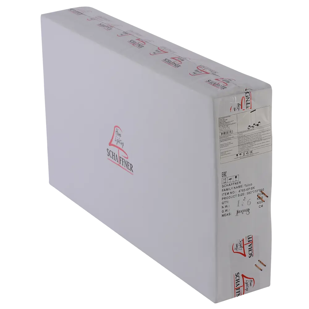 Люстра подвесная Talco 6 ламп 15 м² цвет черный SCHAFFNER STLM-2147297 - Вид №7