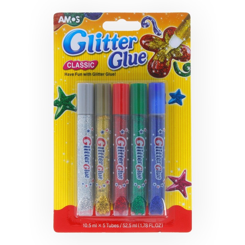 20637 Клей оформительский "Классический". 5 цветов по10,5 мл. в блистере 12/192 AMOS 