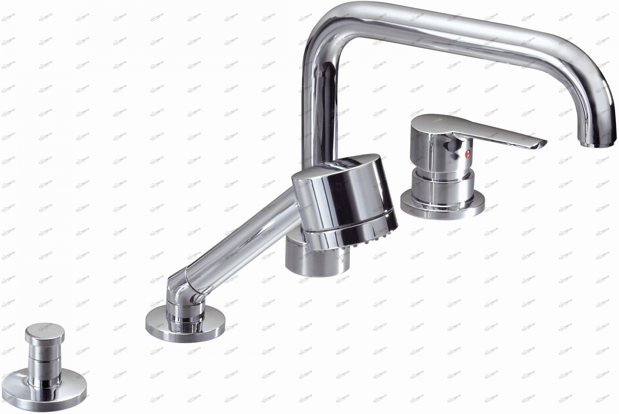 Смеситель для ванны Kaja Signum на борт на 4 отверстия 41470-С 41470С