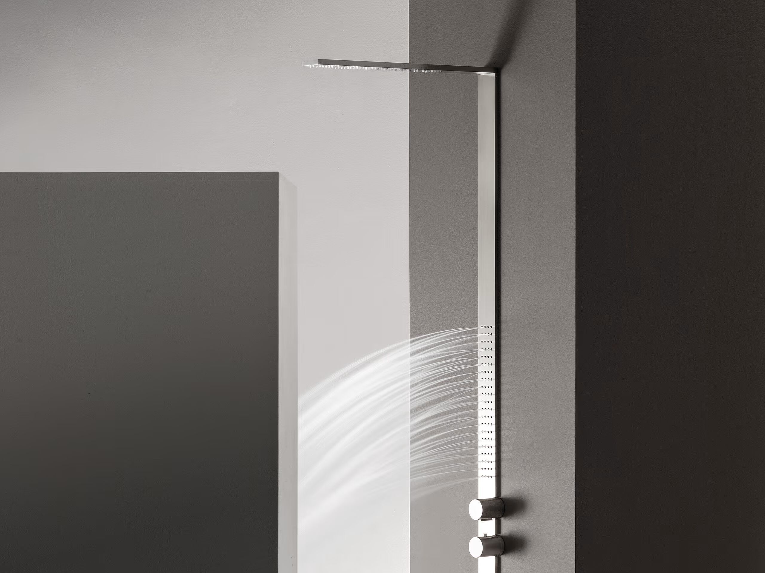 Настенная душевая колонка из нержавеющей стали с душем Fantini Rubinetti MILANOSLIM ARCH-00022659