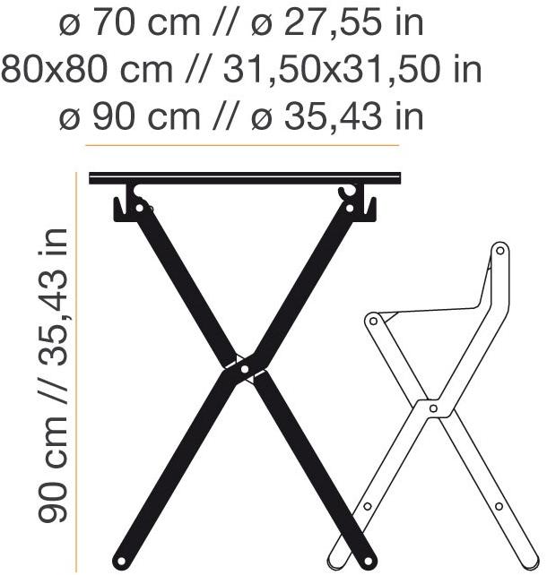DVELAS Квадратный складной высокий стол Dinghy sun-id-1348492 - Вид №6