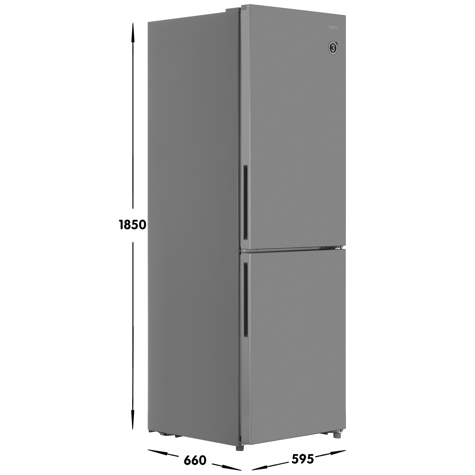 9261631 Холодильник с морозильником   DEXP B4-35AMA серебристый STDN-0101543 - Вид №6