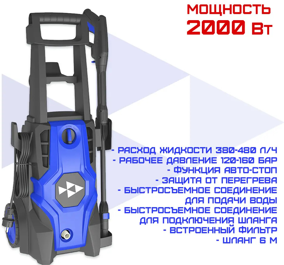 91016814 Мойка высокого давления Haitec HT-HDR2000, 160 бар, 460 л/ч STLM-0442875