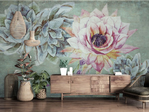 Моющиеся обои с цветочными узорами