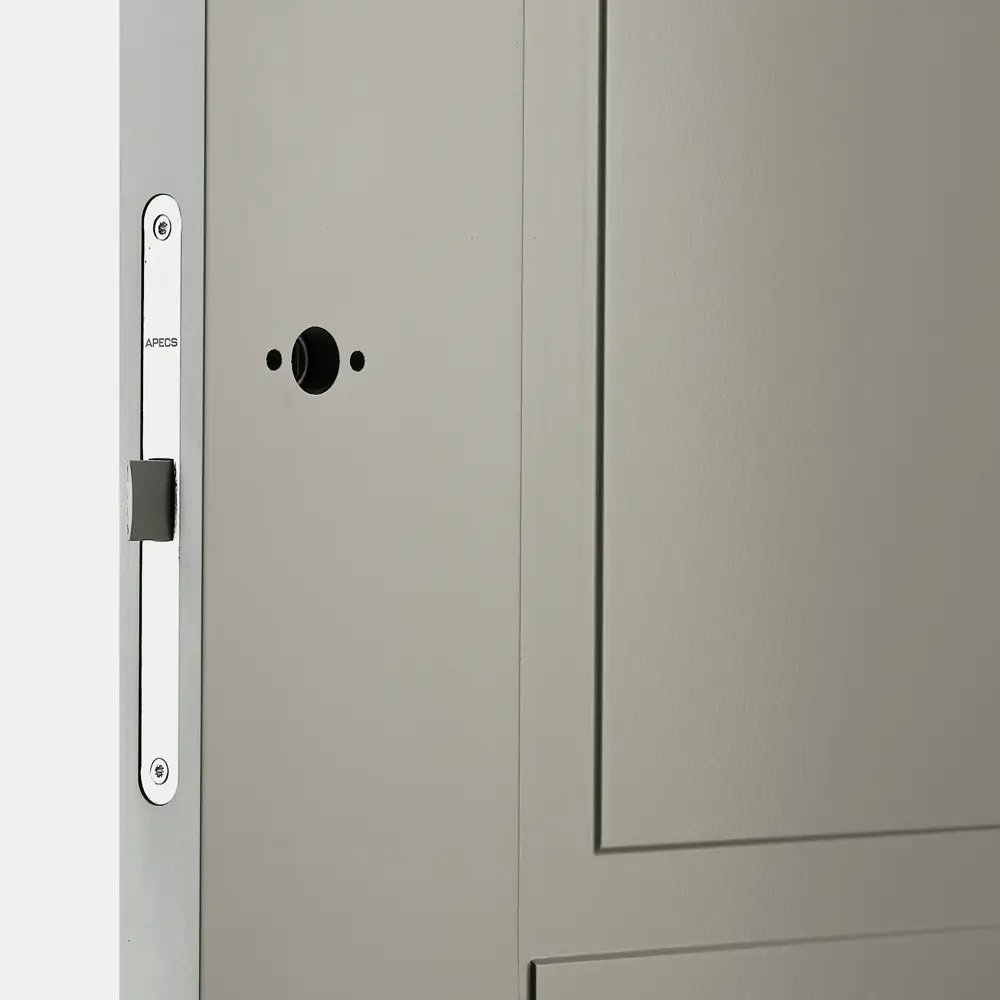 Дверь межкомнатная Этна глухая эмаль цвет грей 60x200 см (с замком) ПРИНЦИП STLM-2049451 - Вид №4