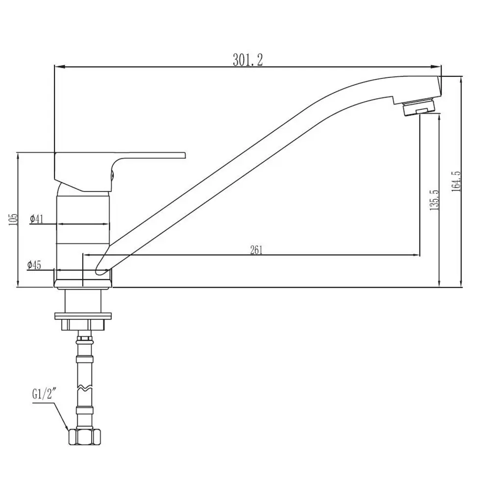 Смеситель для кухни Voda Snow 13.5 см латунь цвет белый SW 05 STLM-2105730 - Вид №5
