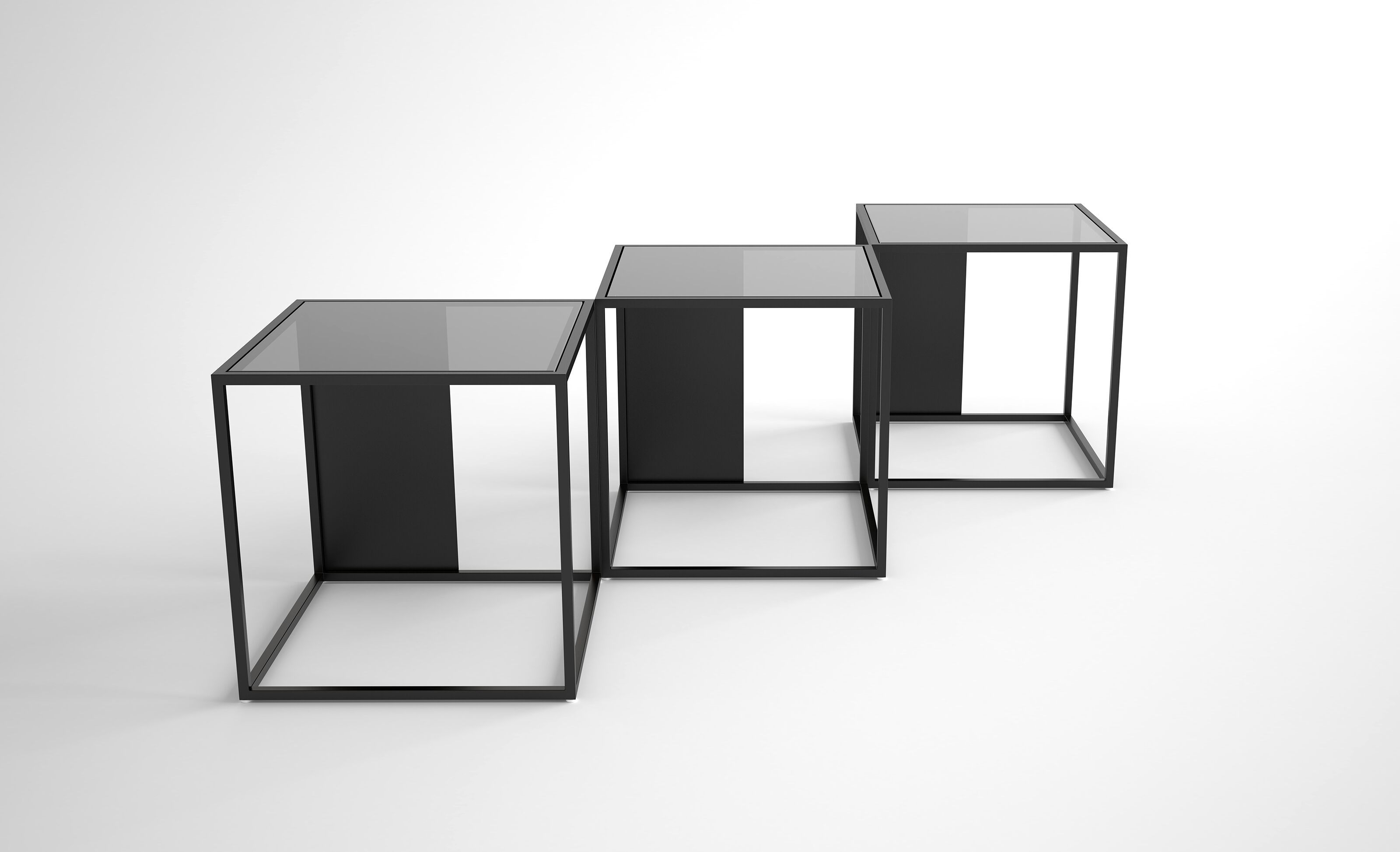 Квадратный журнальный столик из стали и стекла Phase Design Half &amp ARCH-00061237 - Вид №4