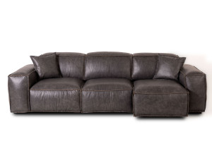 3-местный секционный диван из антикварной кожи