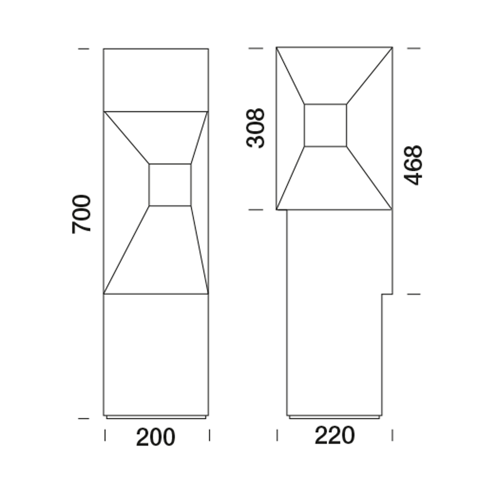 6090819 Мобильный светильник Platek BLOCK Paletto  BLOCK H. 700 mm - LED 3000K 2 Openings  - Вид №6