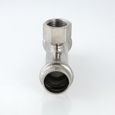 VTi.932.I.540654 Фитинг из нержавеющей стали – пресс-тройник с внутренней резьбой Valtec 54 мм х 1"  - Вид №2