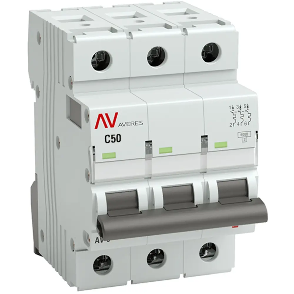 Автоматический выключатель EKF AV-6 3P 50А для защиты электросетей 84579891 STLM-0052253