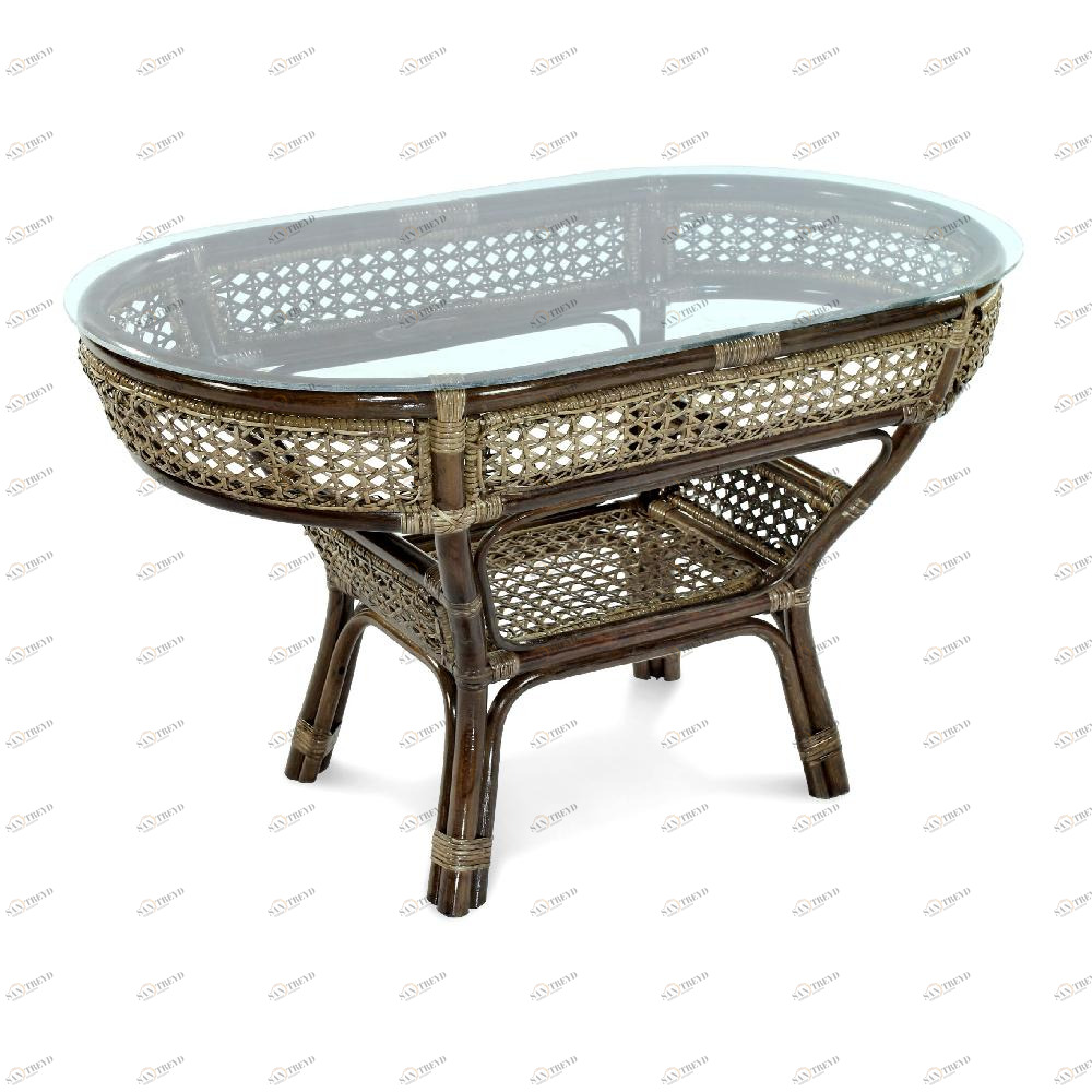 Столик кофейный овальный, ротанг "Пеланги" ЭКО ДИЗАЙН CLASSIC RATTAN 129488 Бежевый;коричневый 