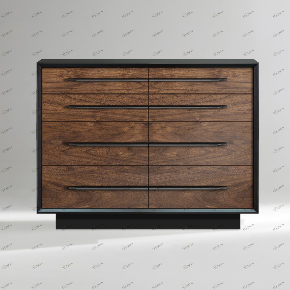Комод с 8 ящиками 94 см американский орех Garon ACWD GARON 00-3981963 Коричневый;орех;черный 