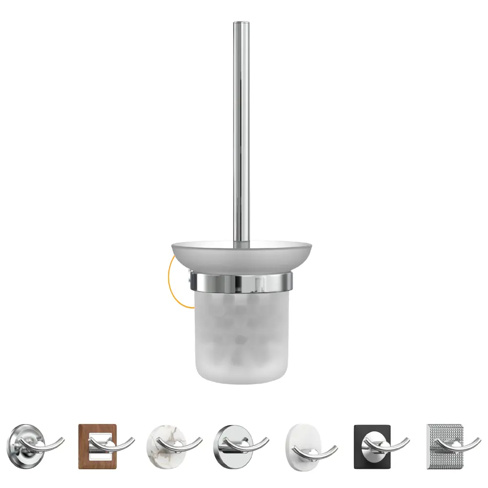 Держатель ершика для унитаза Lemer You-Design стекло цвет хром/стекло STLM-2093079