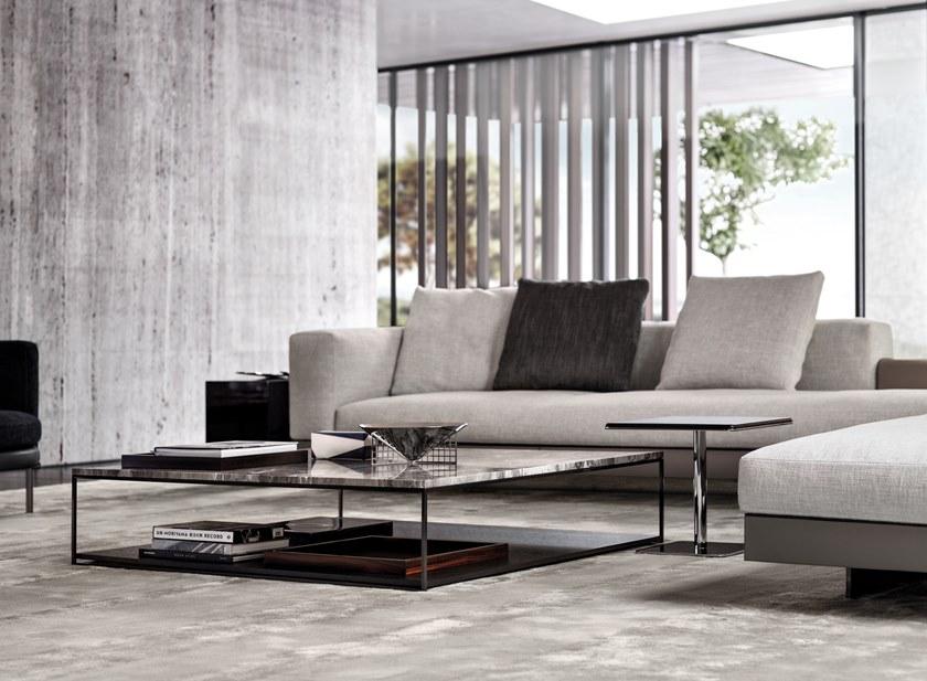 Minotti Журнальный столик из мрамора со стальным основанием sun-id-1399285 - Вид №1