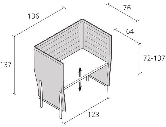 Alias Индивидуальное рабочее место с звукопоглощающими перегородками Eleven high desk sun-id-1345428 - Вид №16