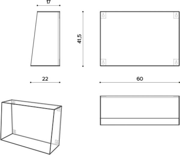 HE 1060 Модуль 60 см, Ш60 x Г22 x В41,5 см True Design Hella - Вид №1