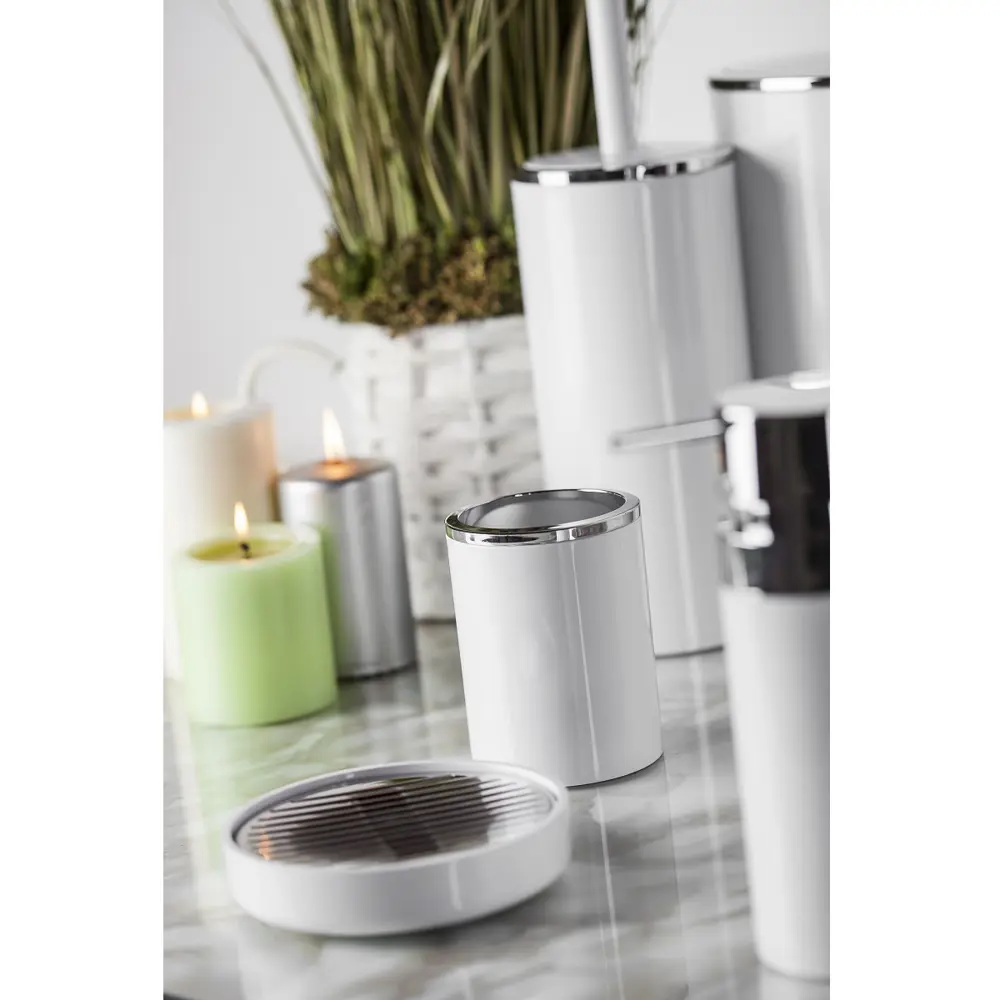 Стакан для зубных щёток настольный Lenox цвет белый PRIMANOVA STLM-2093309 - Вид №2