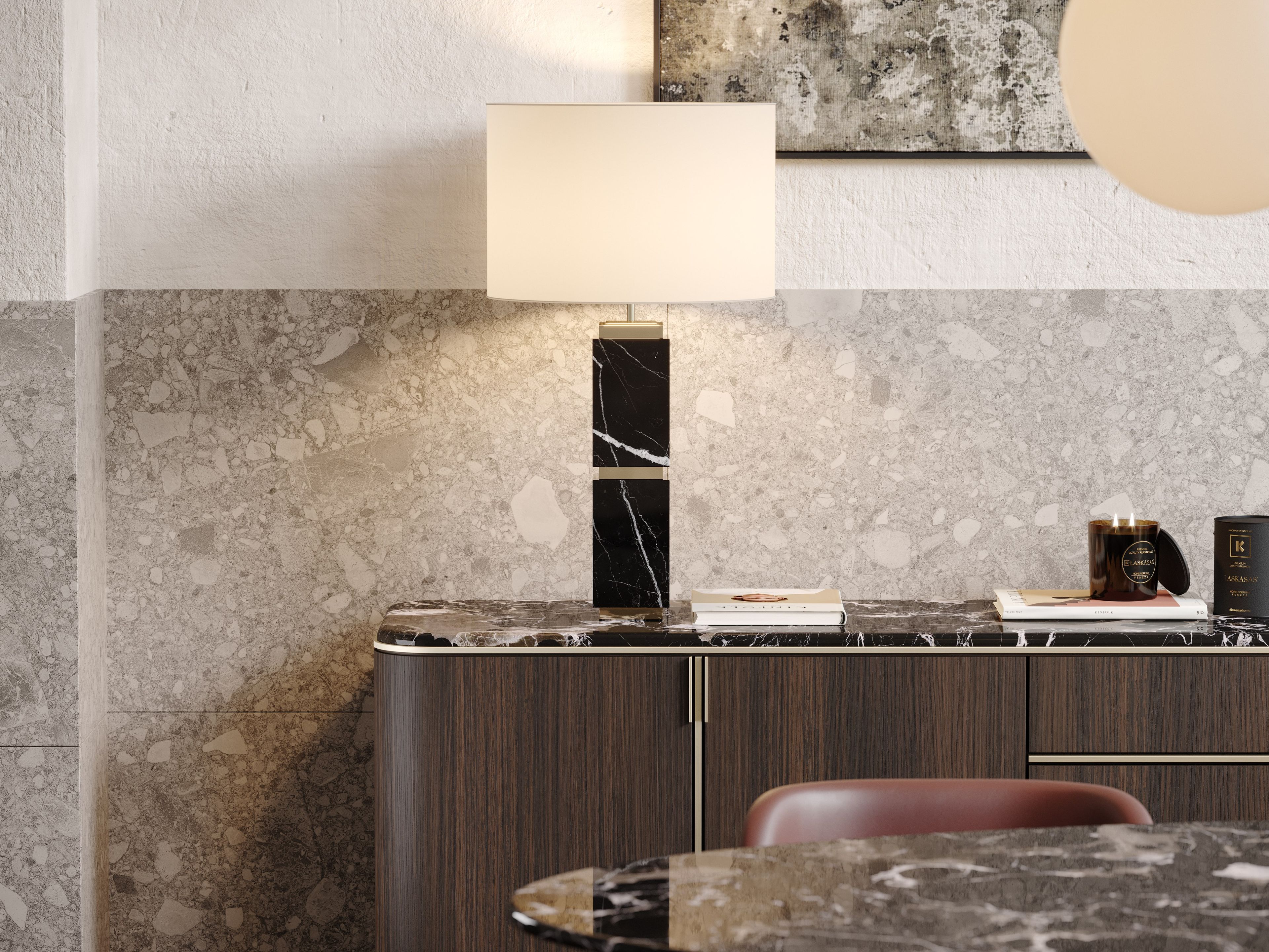 Настольная лампа из черного мрамора Marquina Laskasas QUENTIN ARCH-00107952 - Вид №4