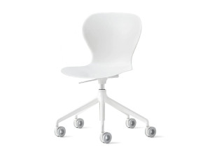 Регулируемое по высоте вращающееся кресло из полипропилена с колесами