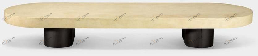 HMD INTERIORS Низкий овальный журнальный столик из микроцемента sun-id-1437780