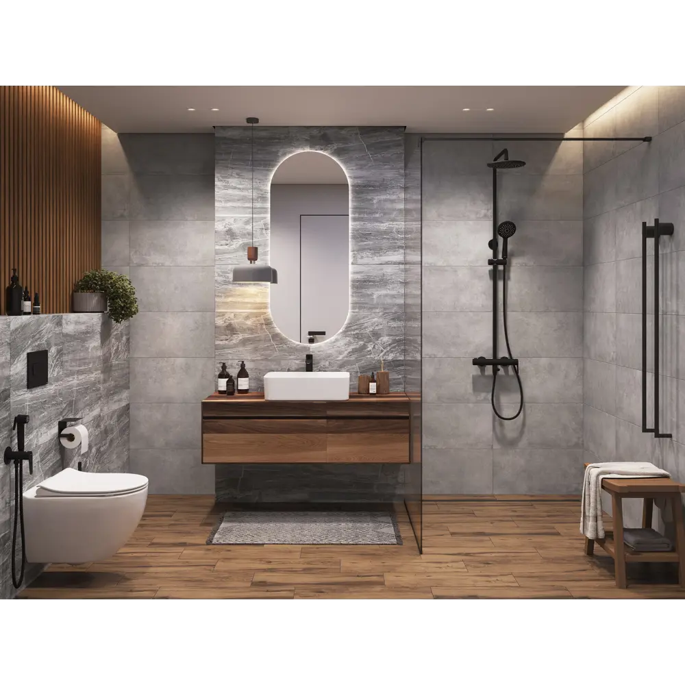 Плитка настенная KREAFORTA Cascada 29.8x59.8 см 1.425 м² матовая цвет серый STLM-2084663 - Вид №3