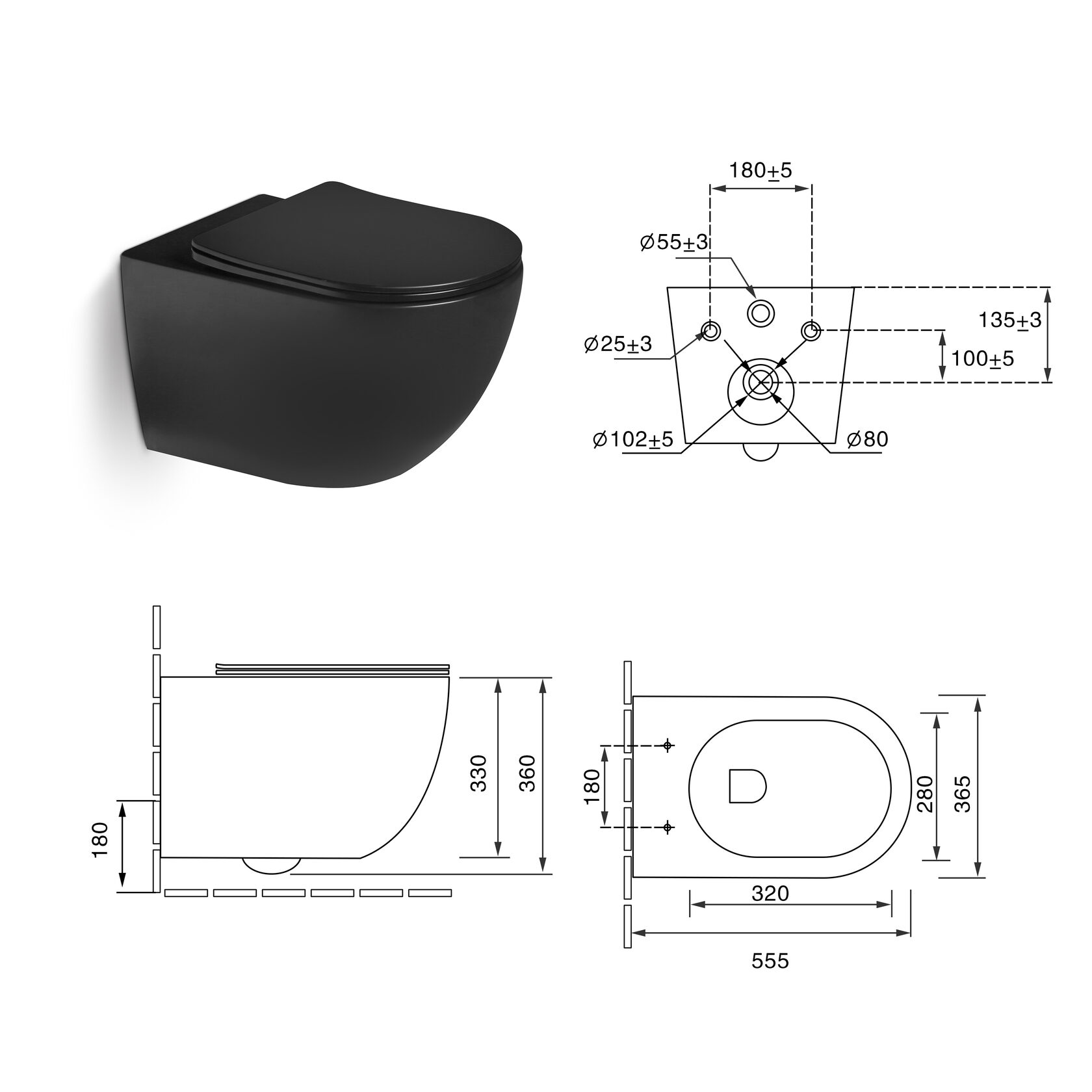 Подвесные унитазы SL-5002MB SANTILINE  - Вид №4