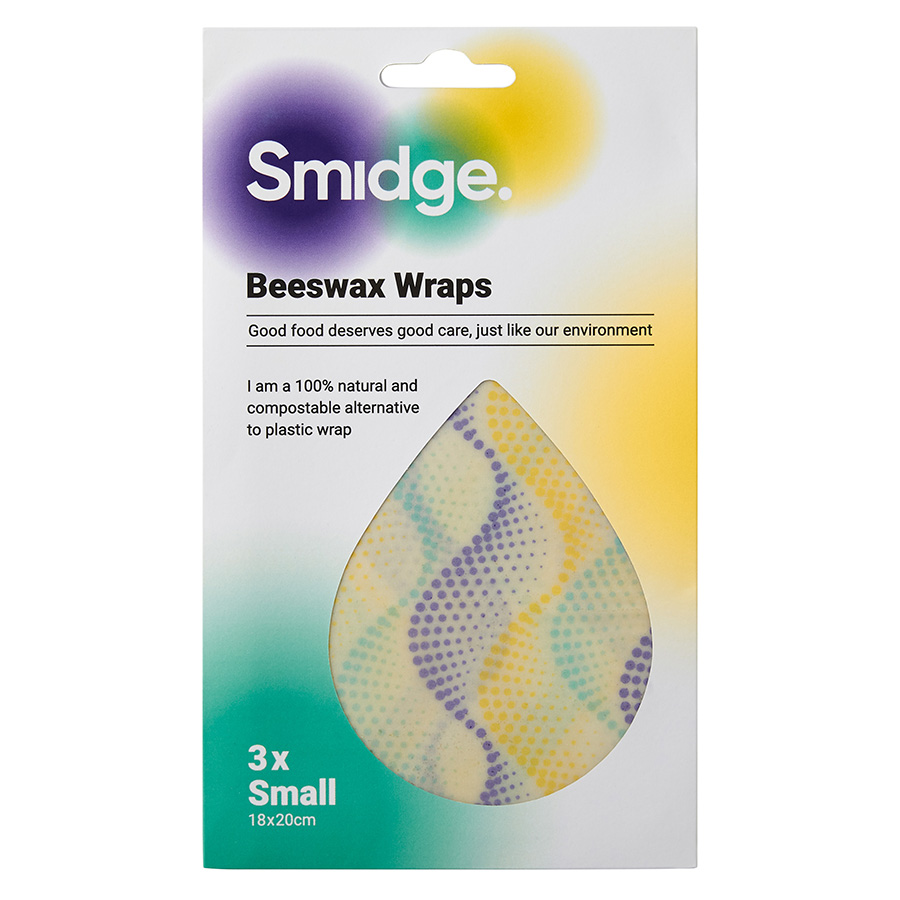 SMID80 Набор из 3 многоразовых оберток wave пчелиный воск, малый Smidge  - Вид №3